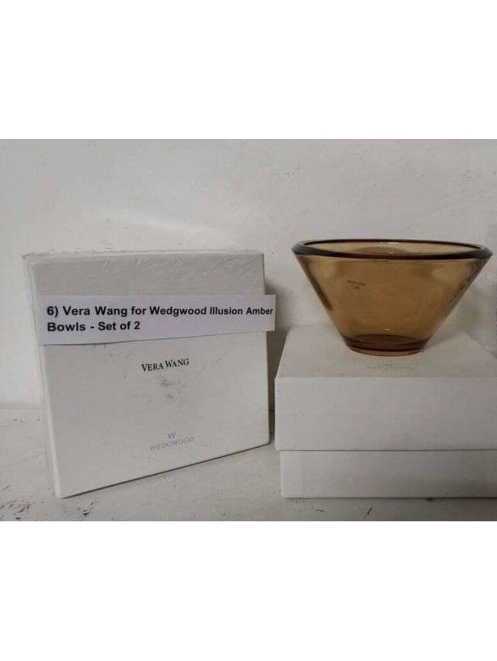 Vera Wang for Wedgwood Illusion Amber Glass Bowl